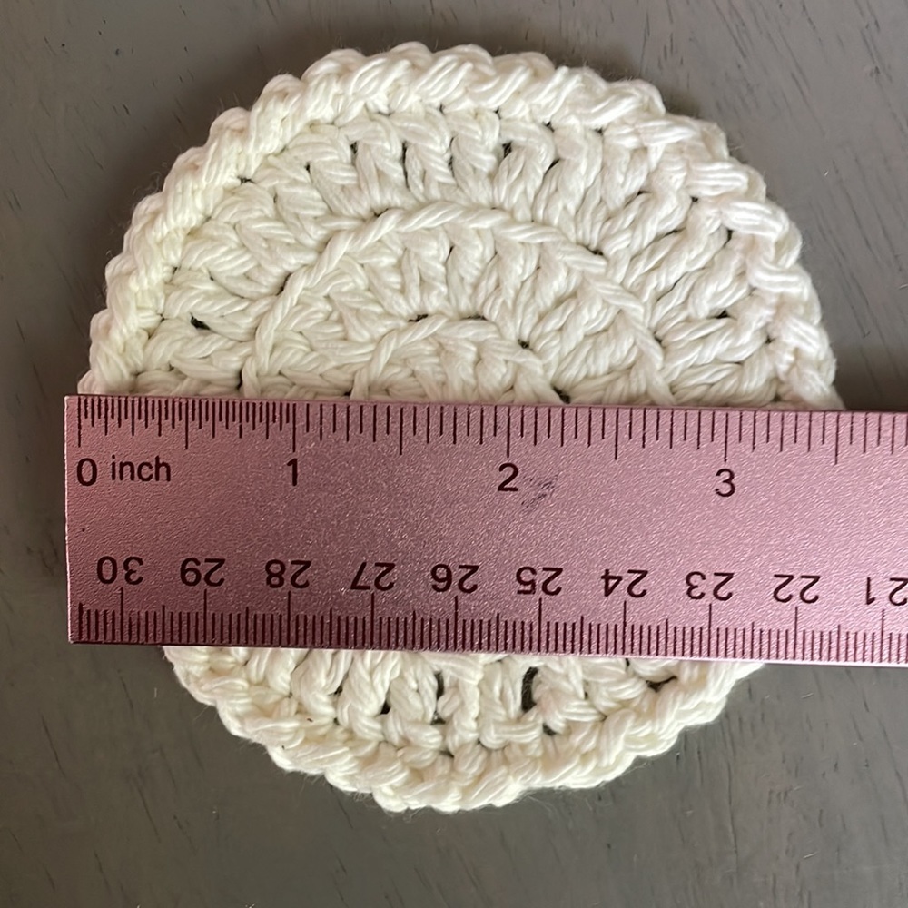 4 Crochet Coasters Handmade - 100% Cotton - Handmade by Seller - Picture 5 of 6